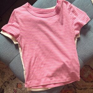 American Eagle striped baby doll tee